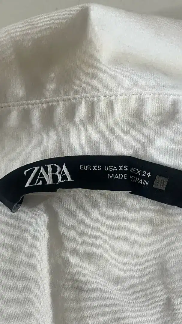KEMEJA POLOS ZARA PUTIH ORIGINAL