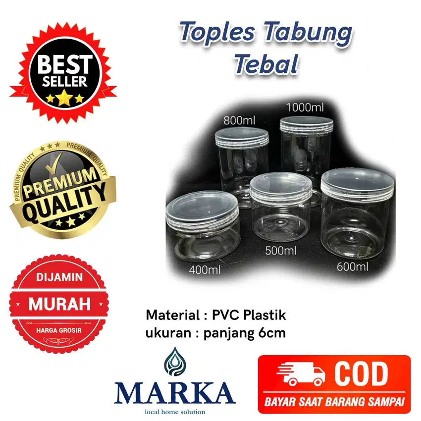 Toples Tabung 400 ml , 600 ml , 800 ml , 1000 ml / toples bumbu