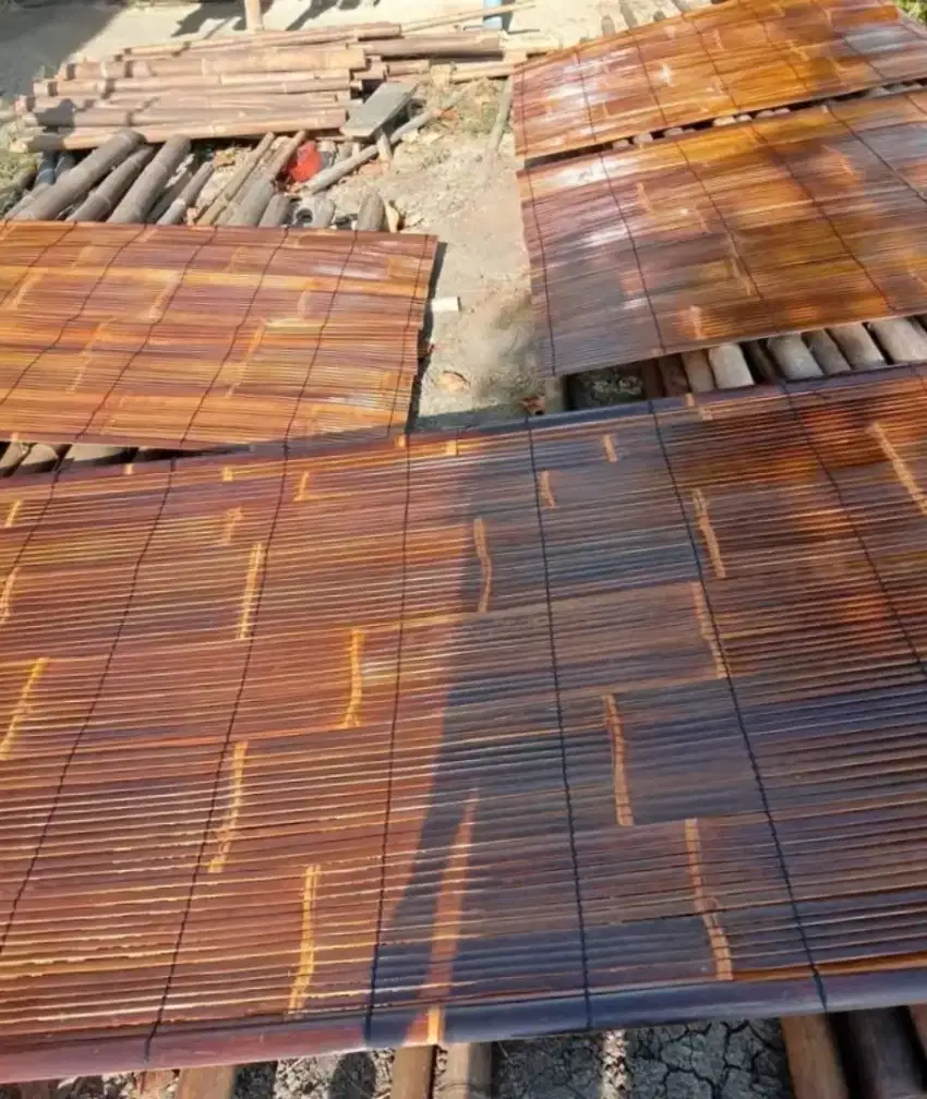 Jual tirai bambu wulung kulitan