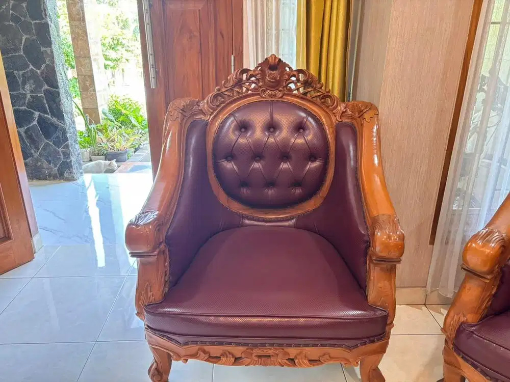 SOFA KAYU JATI / KURSI TAMU / SOFA PELAMINAN