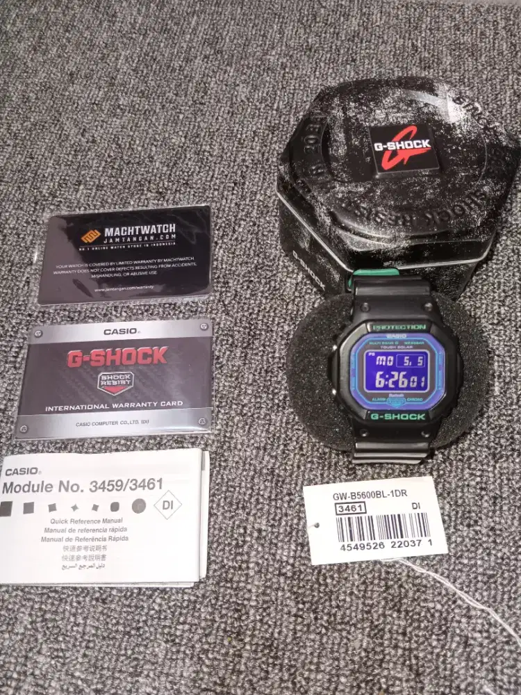 Jam Tangan Pria Casio G-Shock GW-B5600BL-1DR 90S Blue and Purple Black