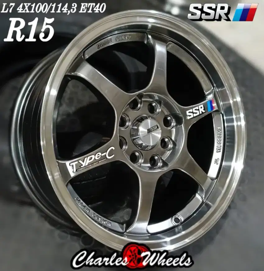 Jual velg mobil type c r15 4x100 4x114,3 jazz brio agya avanza xenia