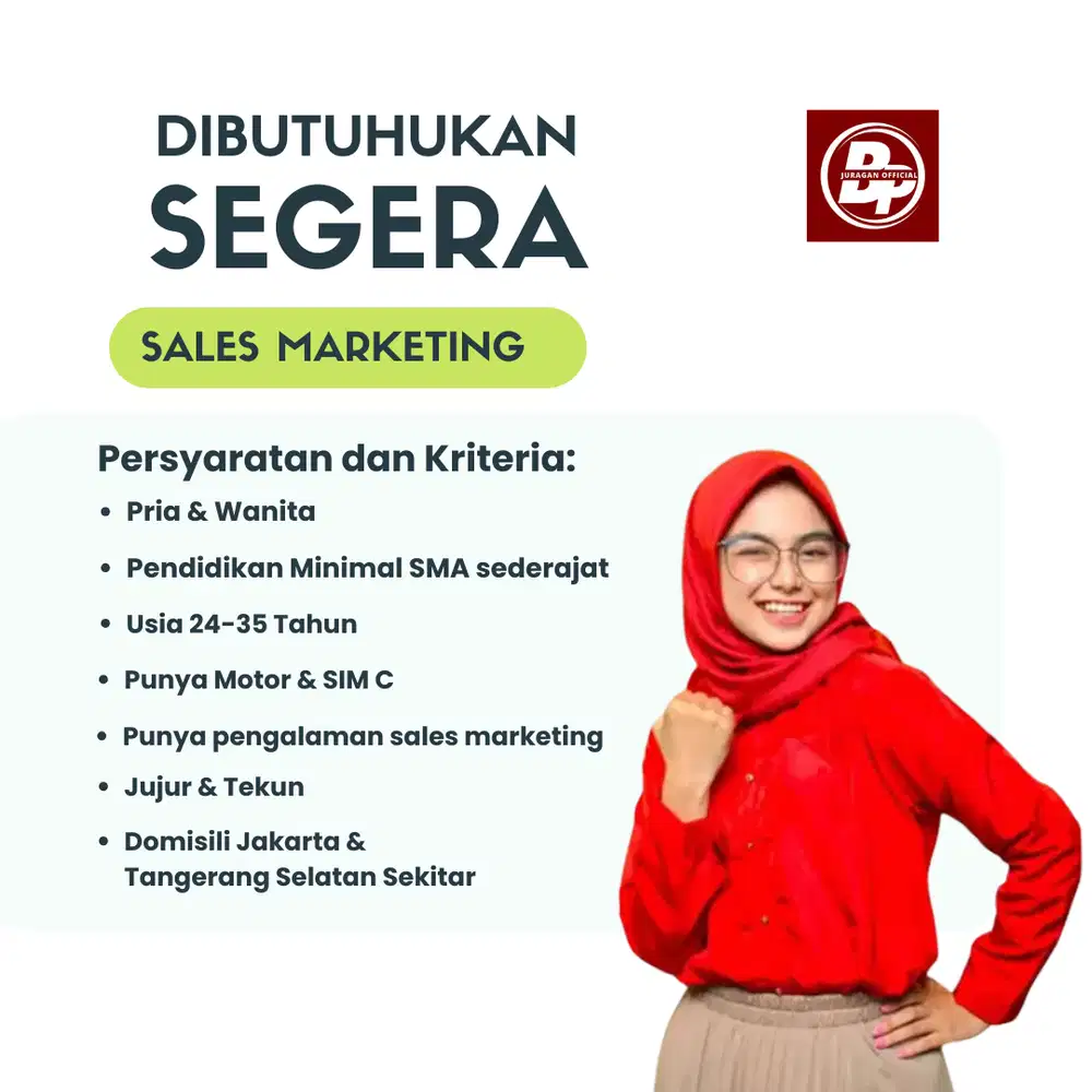DIBUTUHKAN SEGERA SALES MARKETING