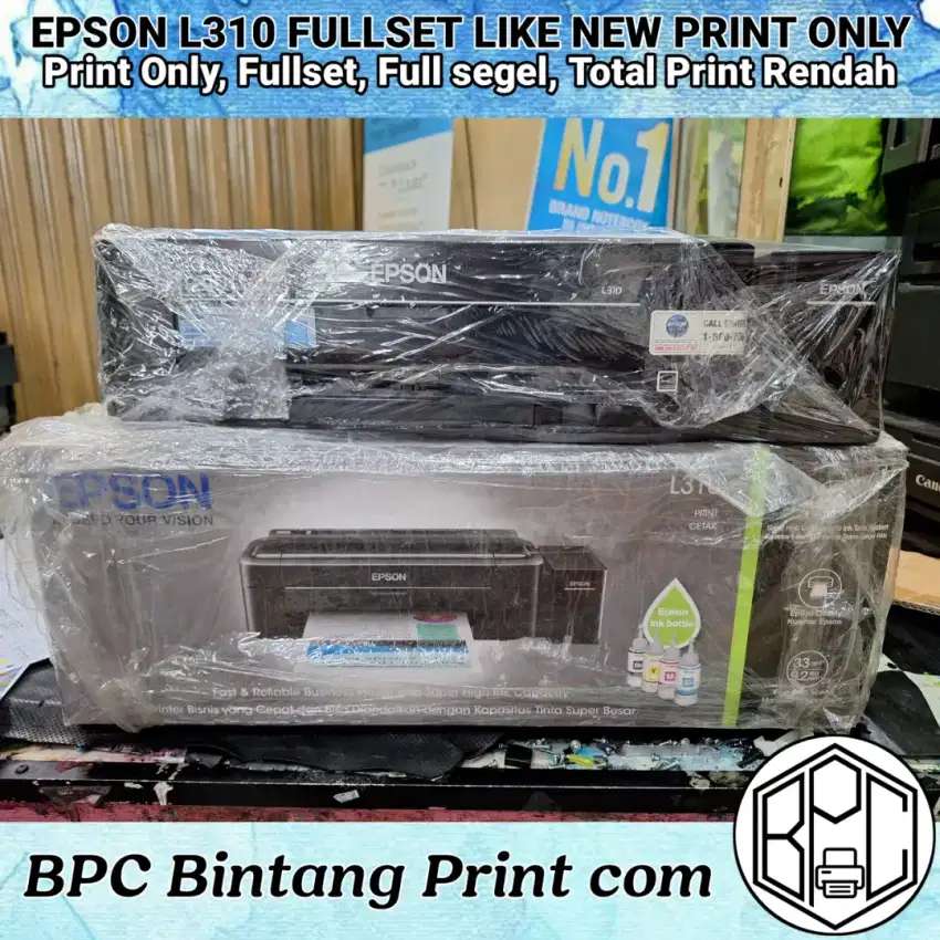 EPSON L310 FULLSET FULLSEGEL TOTAL PRINT RENDAH UNIT LIKE NEW