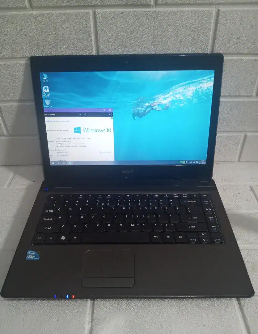 Acer Aspire 4743 Core i3 - 2.53 Ghz DDR Ram 8GB SSD128GB LED 14 2 jam