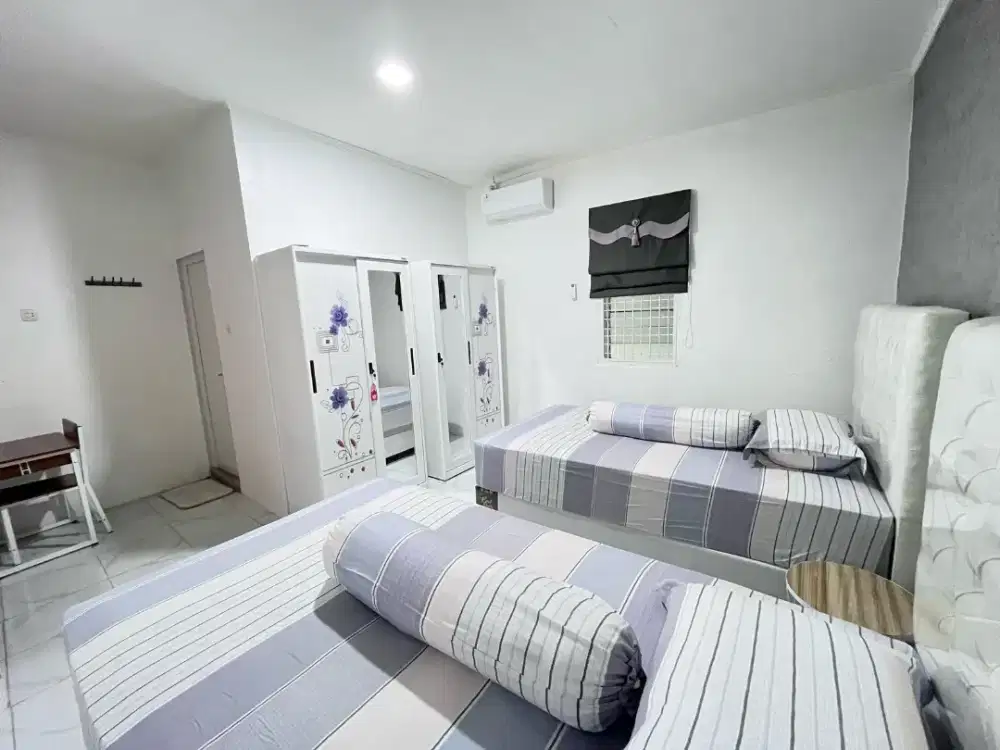 Kost Putri Syariah (2 bed) Full Furnished Free Wifi Kamar Mandi Dalam