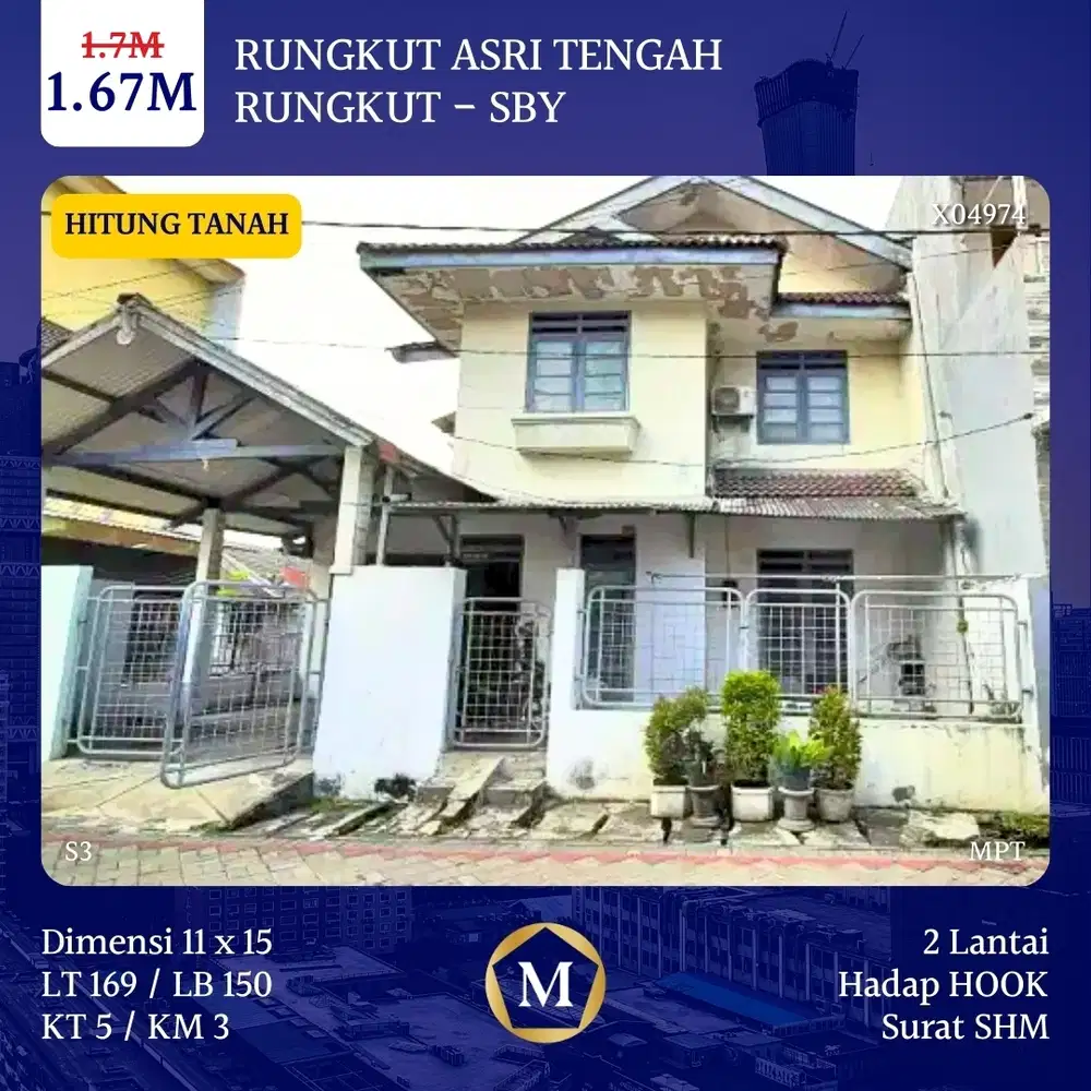 MURAH HITUNG TANAH Rungkut Asri Tengah dkt MERR Gununganyar Tenggilis