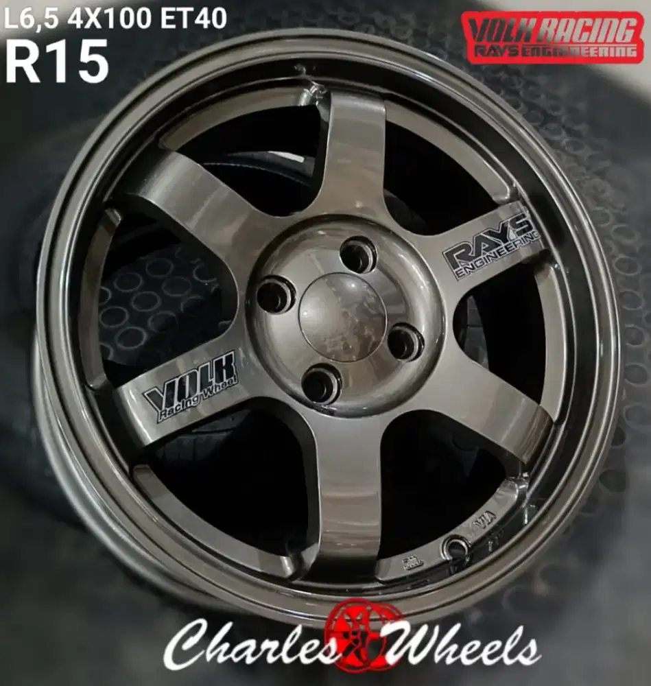Jual velg murah te37 r15 4x100 brio agya jazz yaris dll