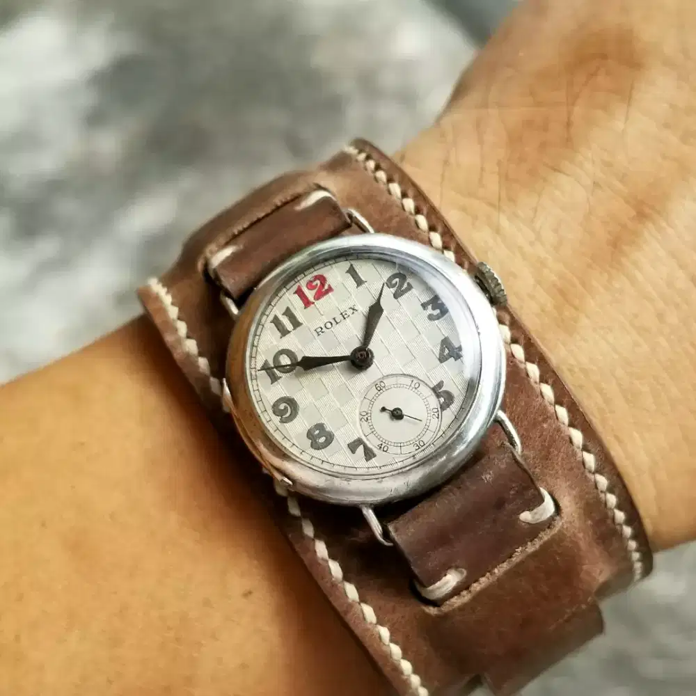 1910s Vintage Rolex Rebberg Watch Co. Military WWI sterling silver