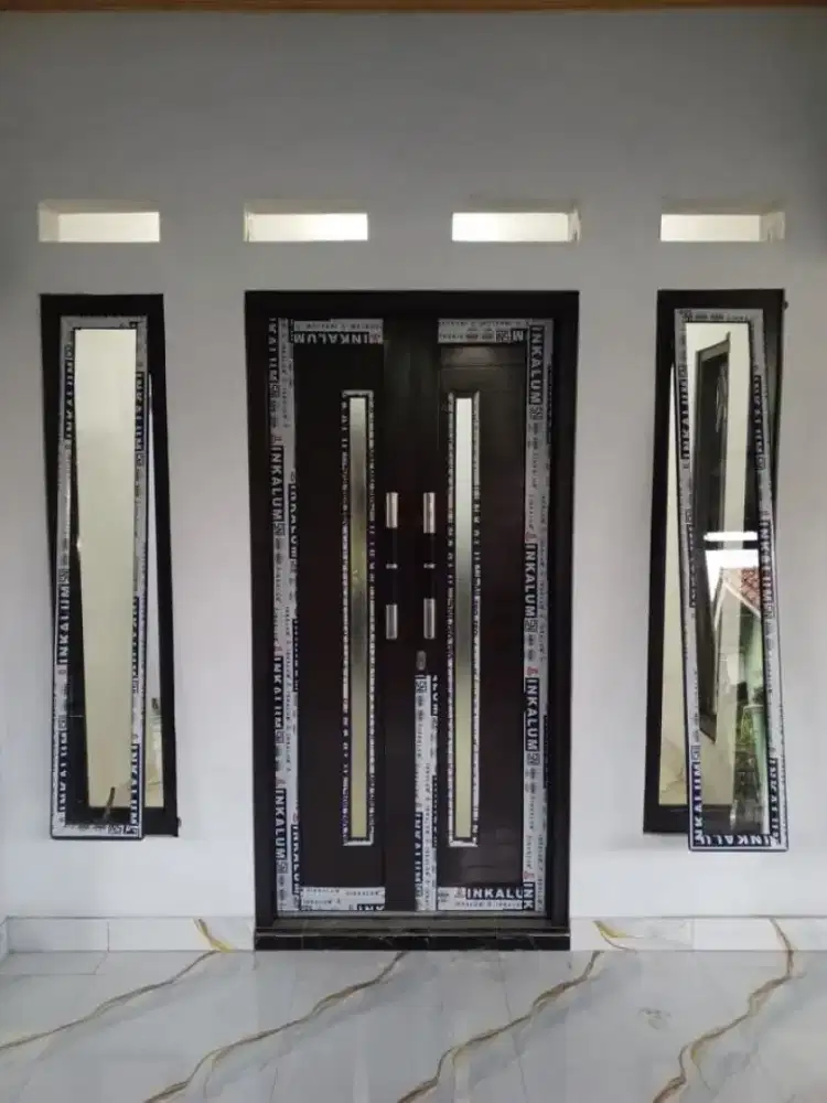 Kusen pintu jendela partisi aluminium glas