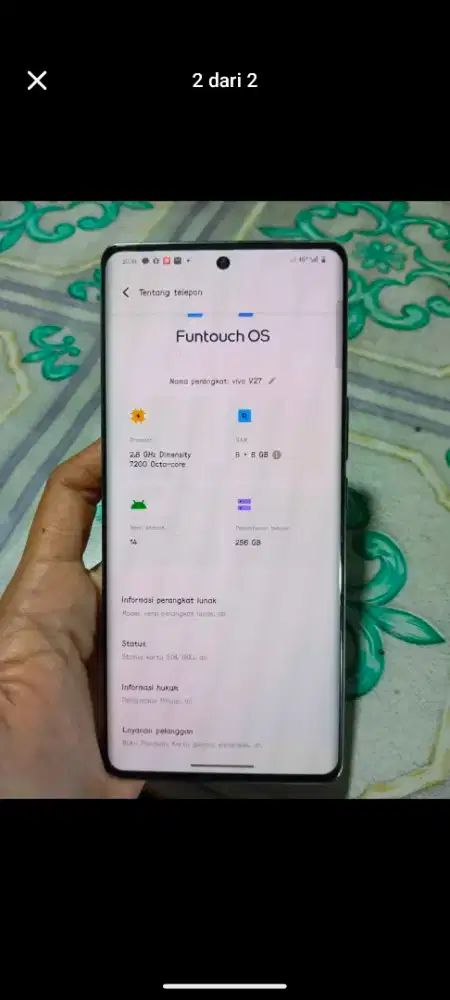 Dijual Hp Vivo V27 ram 8/265