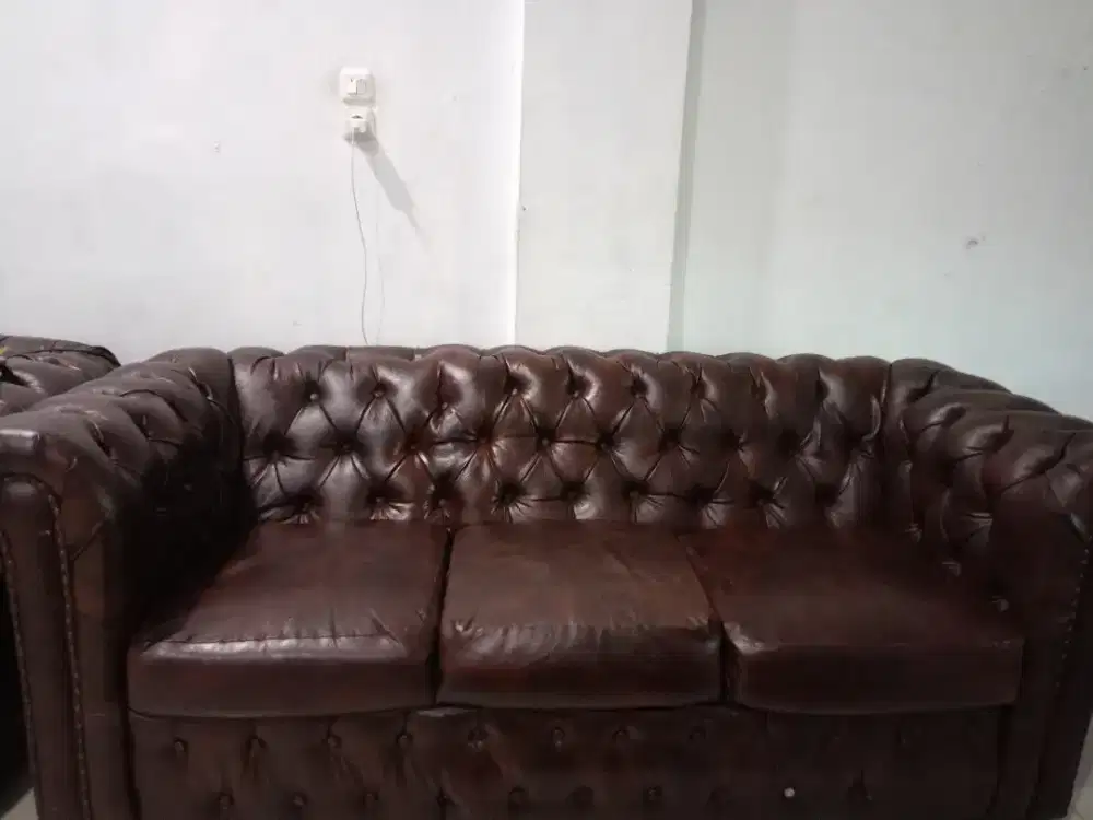 Jual sofa 3,2,1 mewah bahan kulit empuk