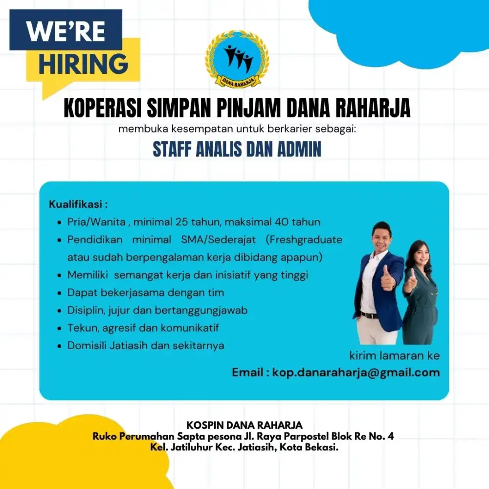 LOWONGAN STAF ADMIN ANALIS