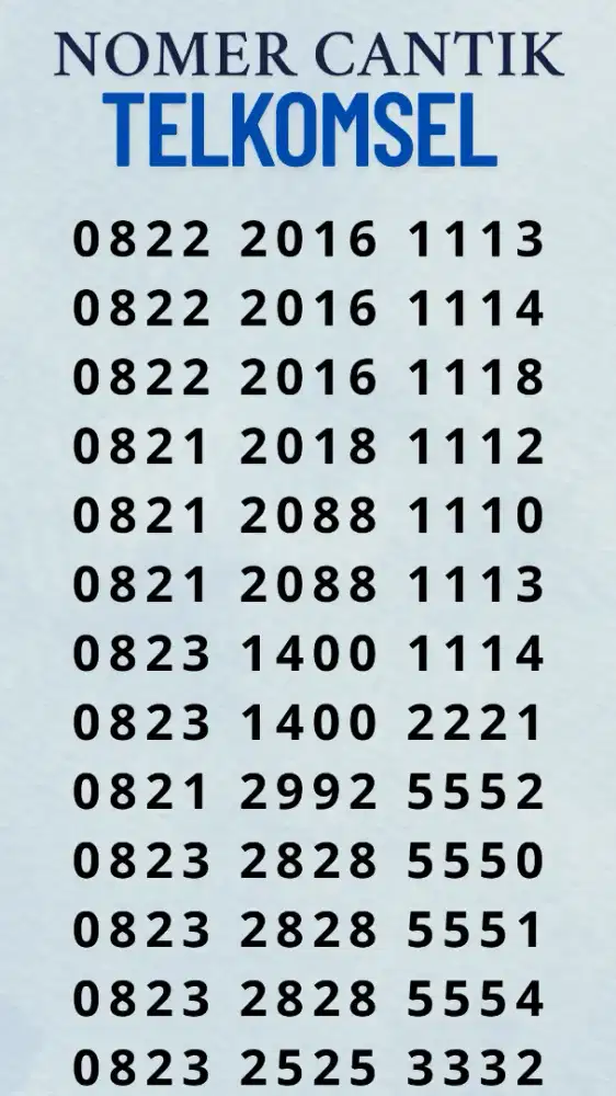 NOMER CANTIK TELKOMSEL