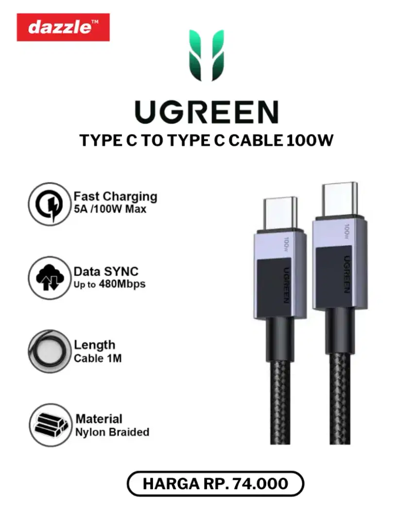 UGREEN C TO C CABLE 100W