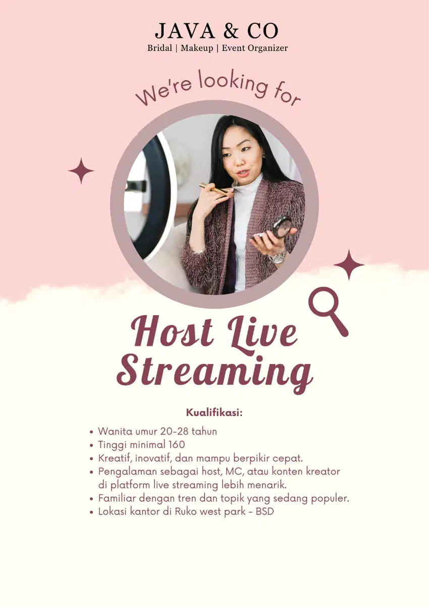 Dicari host live streaming