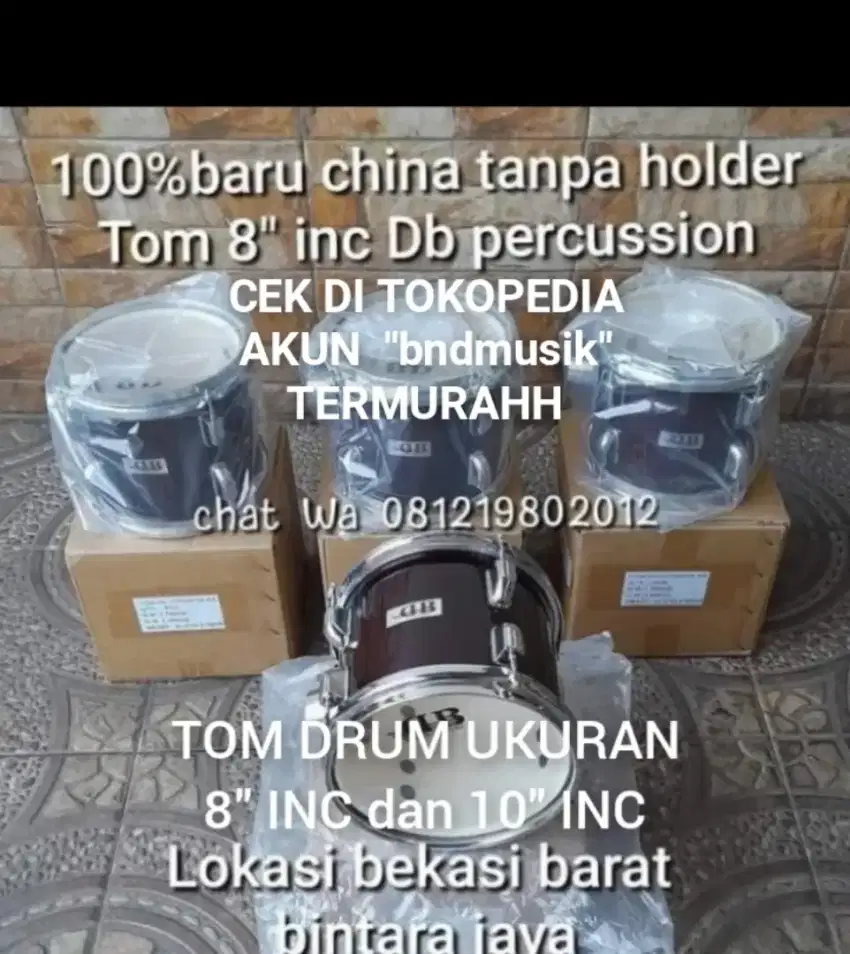 100%br TERMURAH 8 & 10 TOM DRUM DB CHINA