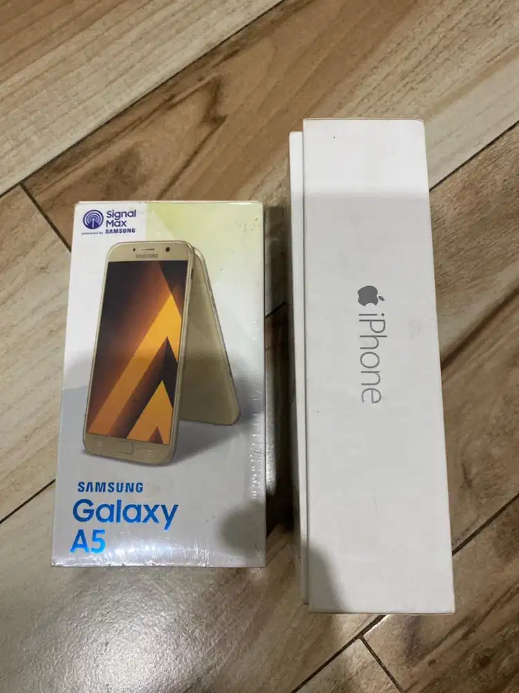 2 buah dus hp samsung galaxy A 5 dan dus hp iphone 6 original mulus