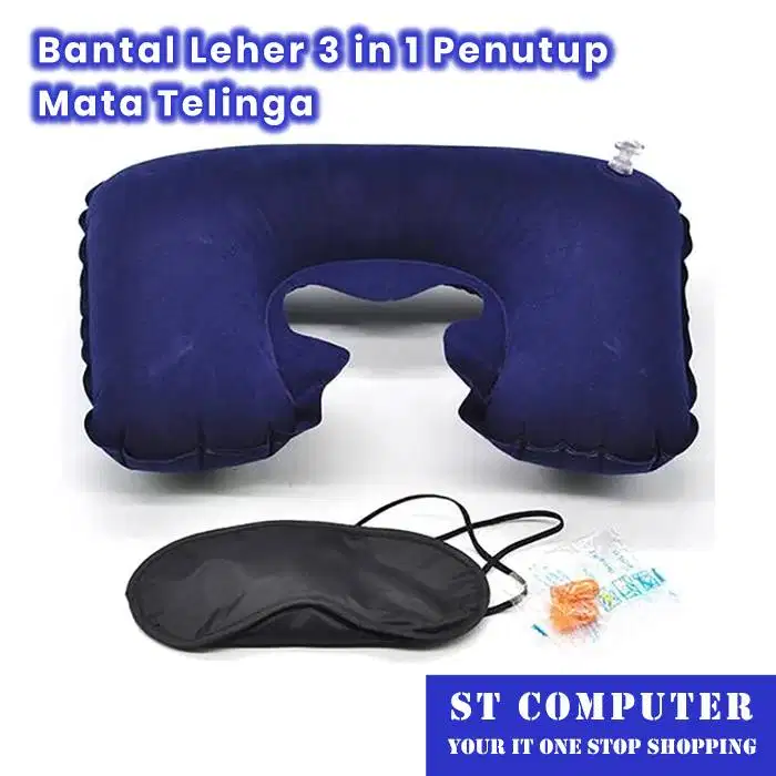 Bantal Leher 3 in 1 Penutup Mata Telinga