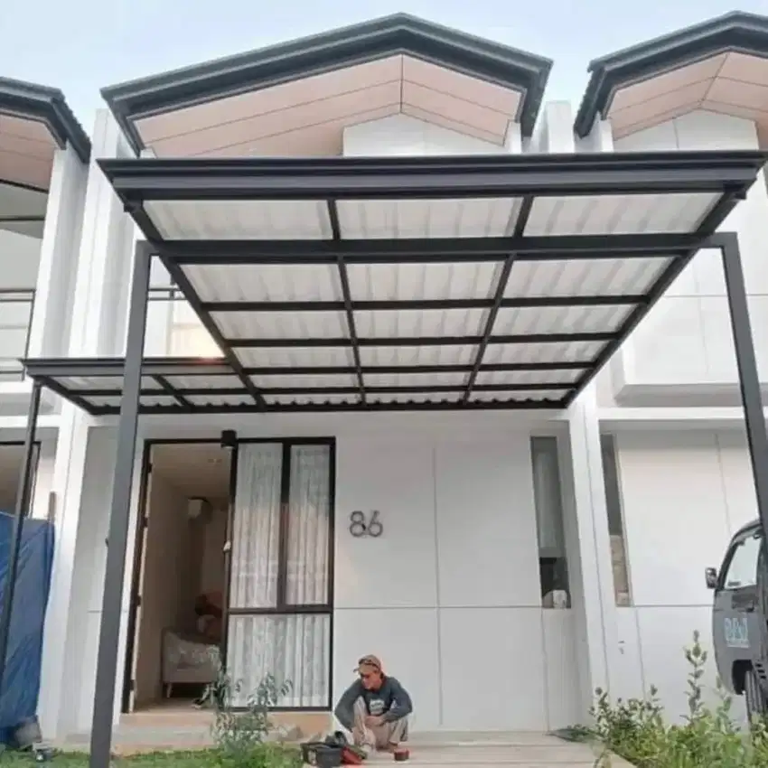 003 kanopi atap upvc alderon double layer