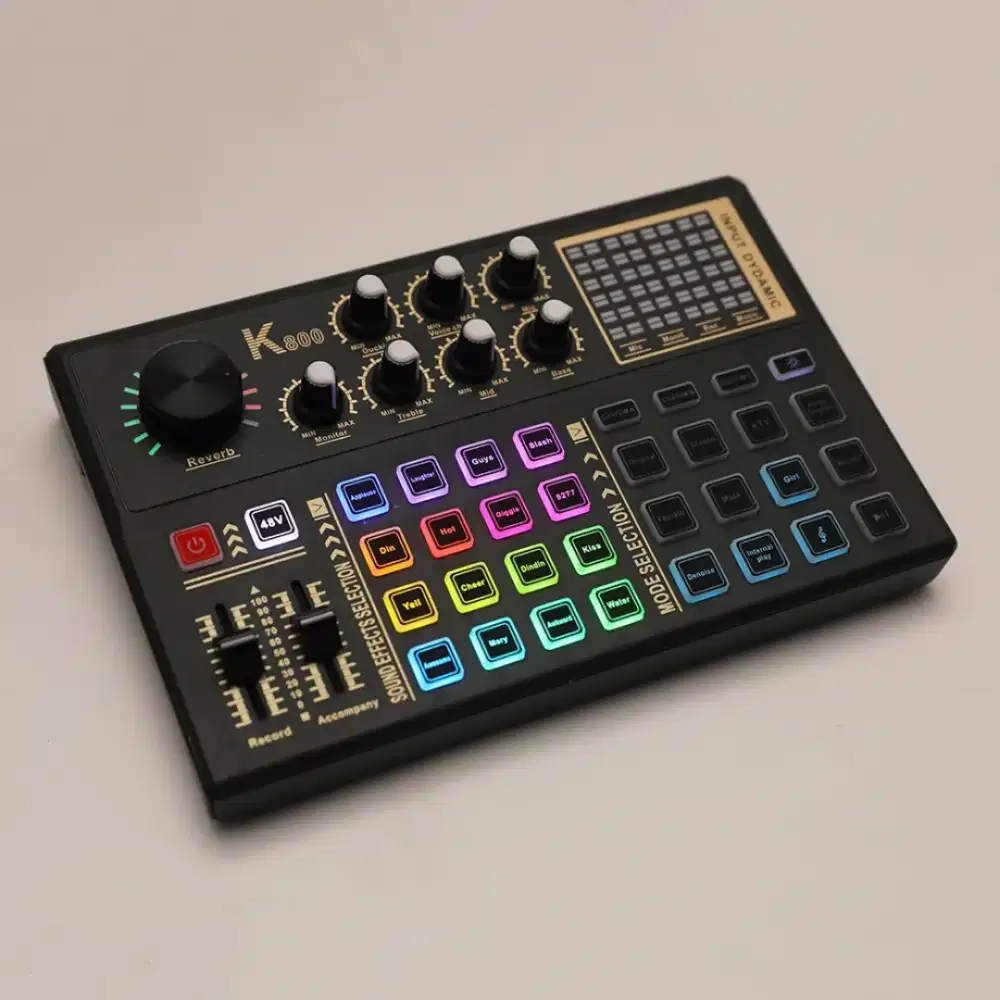 Soundcard profesional live streaming leeodar k800 mixer