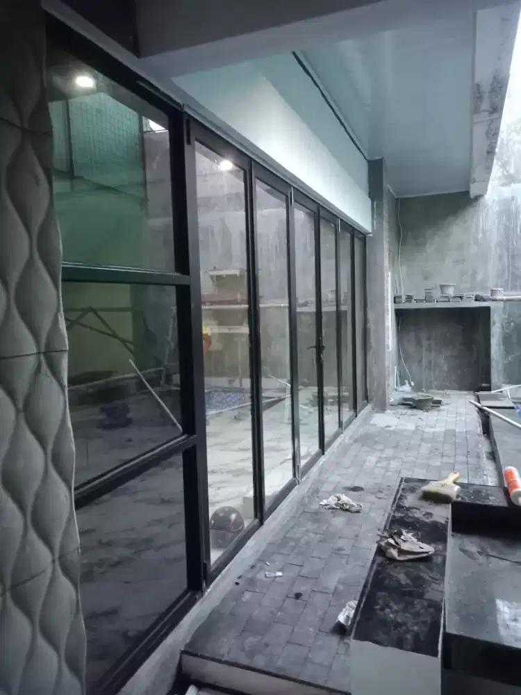 Pintu lipat kaca pintu sekat partisi kaca