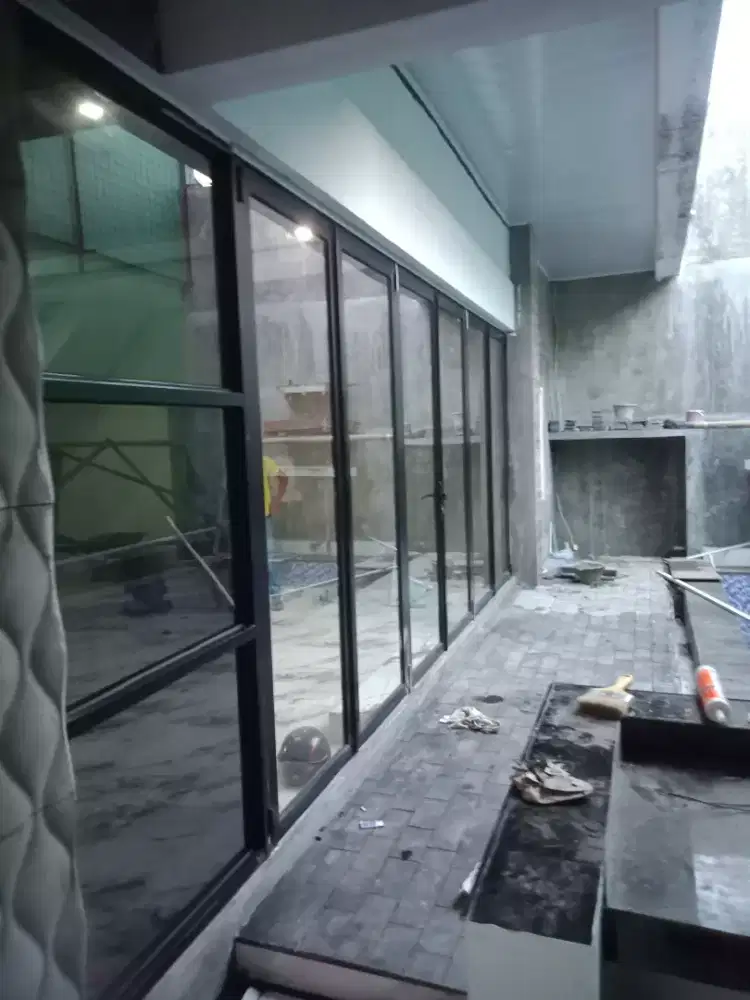 Pintu lipat kaca pintu sekat partisi kaca