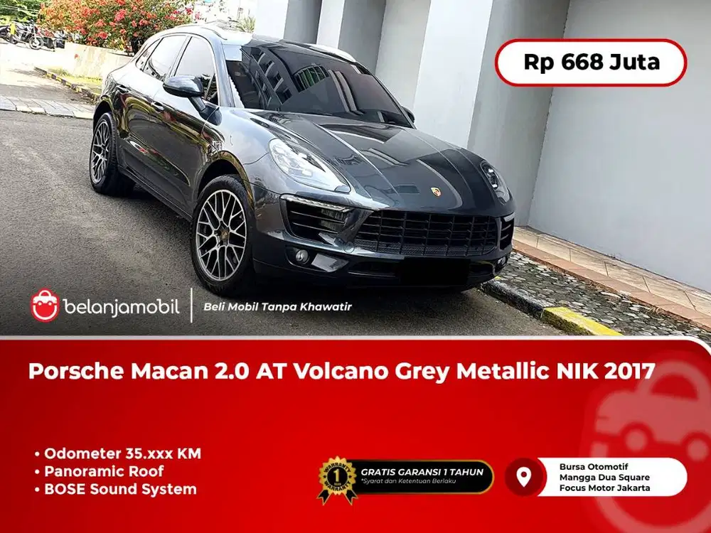 [ LOW KM ] Porsche Macan 2.0 Turbo Panoramic AT Grey NIK 2017/2018