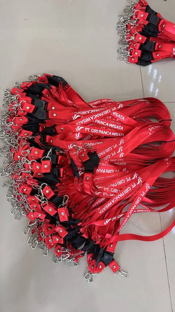 Souvenir Tali Lanyard Tali ID Card Gantungan Kunci Sablon Print Custom