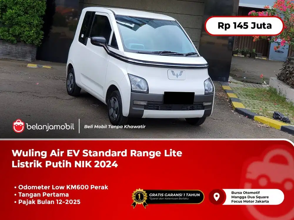 [LOW KM 600] Wuling Air EV Standard Range Listrik Putih NIK 2024/2025