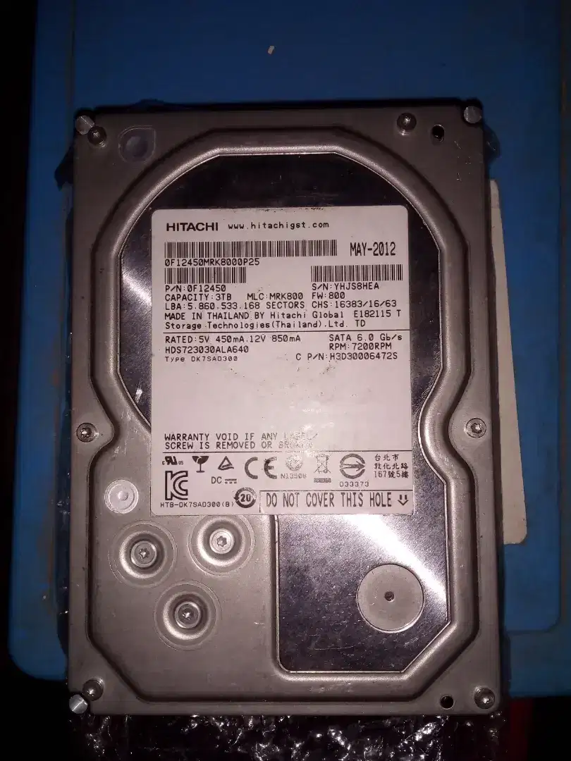 HDD Hardisk Hard disk Internal PC 3 TB Hitachi +Bonus