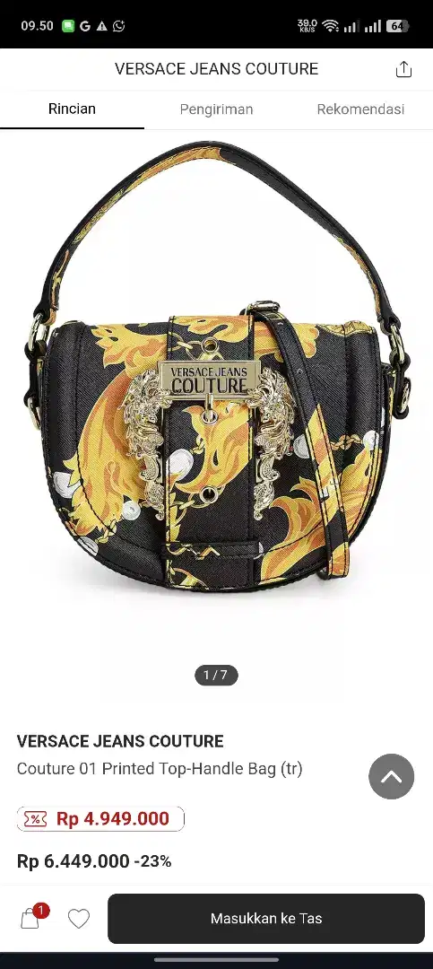 Versace Jeans Couture Printed Top Handle
