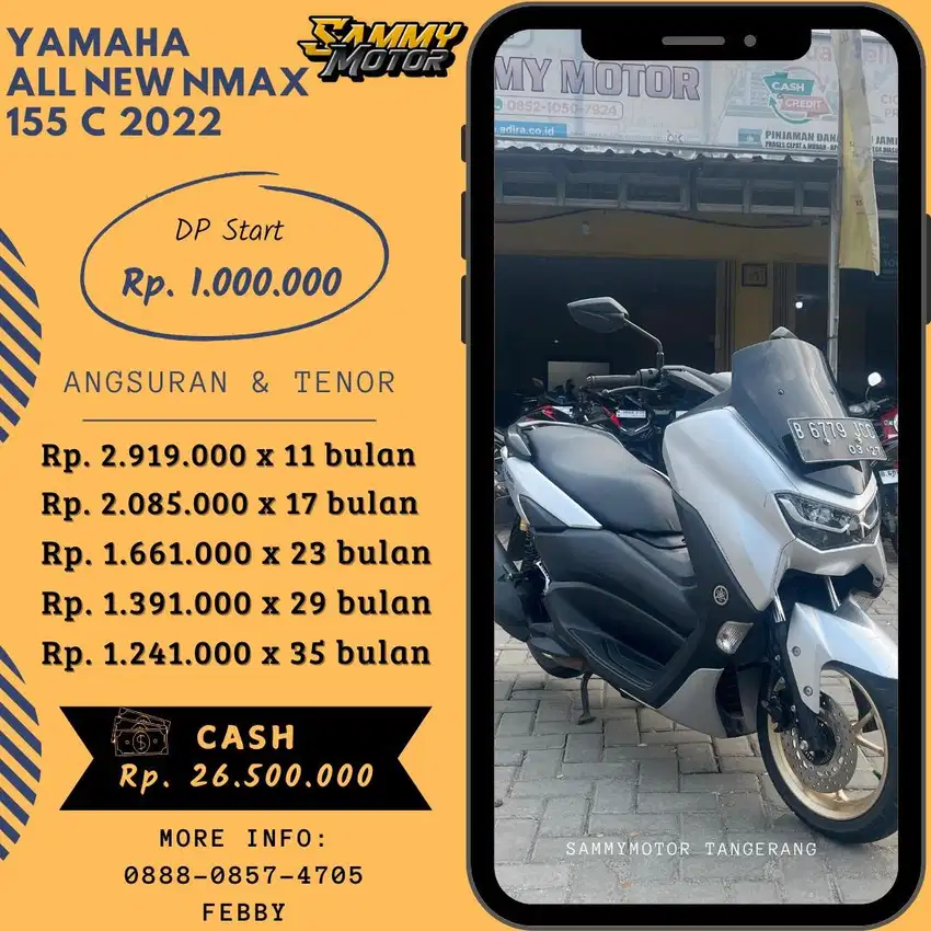 ALL NEW NMAX 155 C 2022 KM LOW DP 1jt
