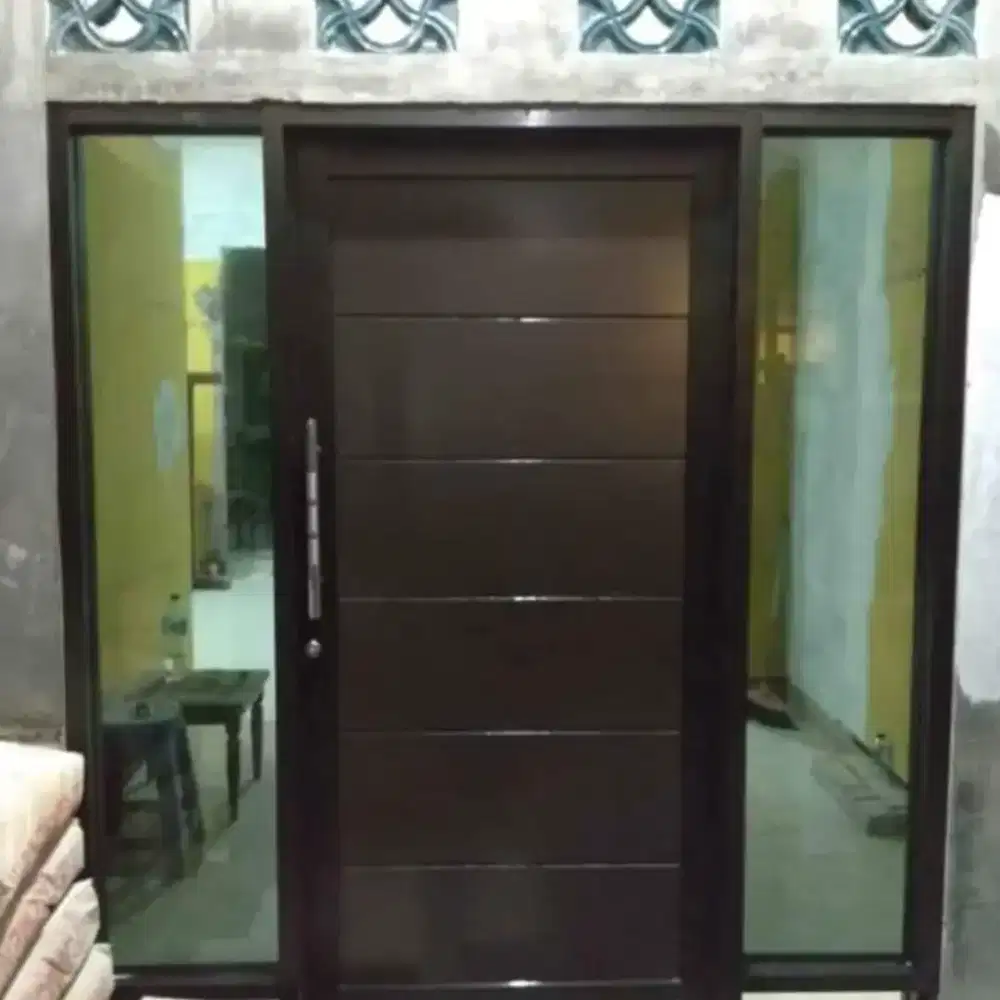 Jual kusen pintu satu dan pintu dua dari bahan aluminium dan kayu