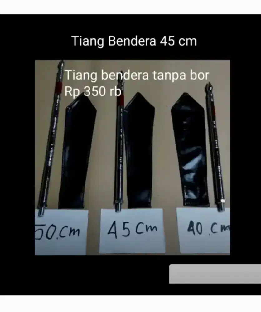 Besi 19 mm krom dengan tutup panjang 40 cm tiang bendera
