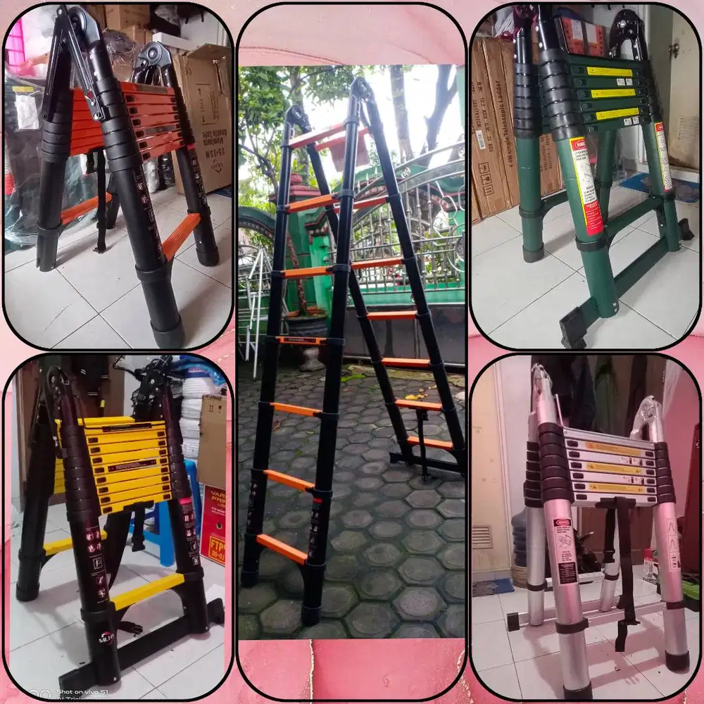 Tangga teleskopik Double berbagai macam ukuran