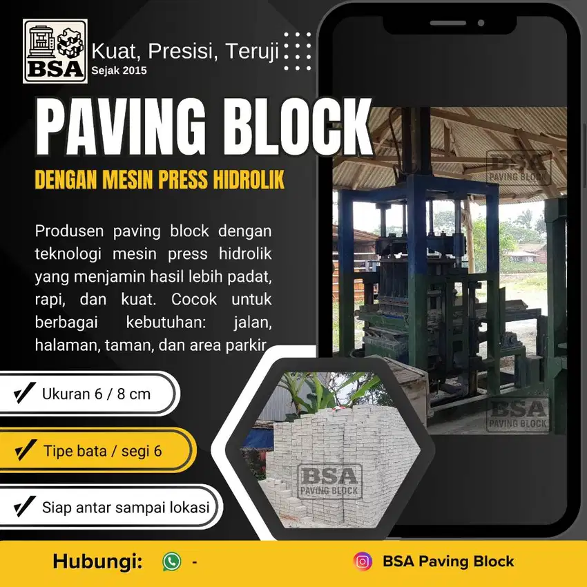 Paving Blok Press K300 Paping Blok Tru Pave Bata Hexagon Segi Enam 6cm