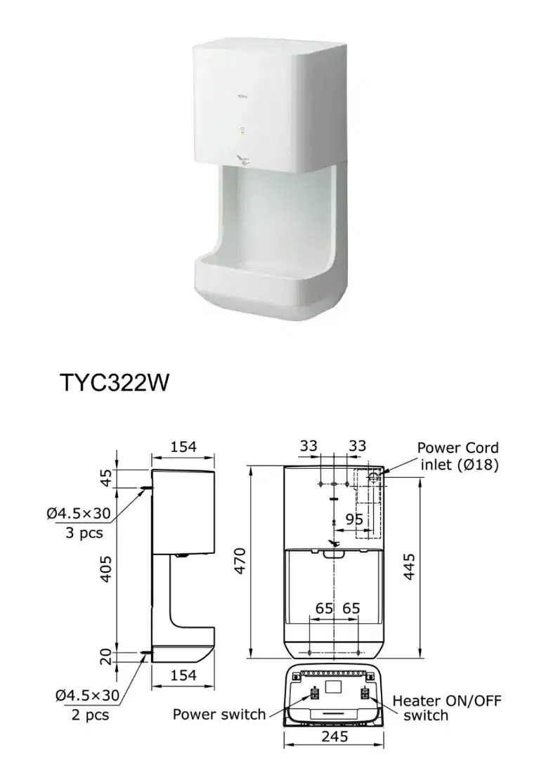 Hand Drayer Toto CYT322W