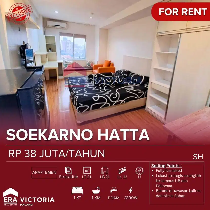 Unit Apartemen Type Eksekutif Soekarno Hatta Furnished Lokasi strategi