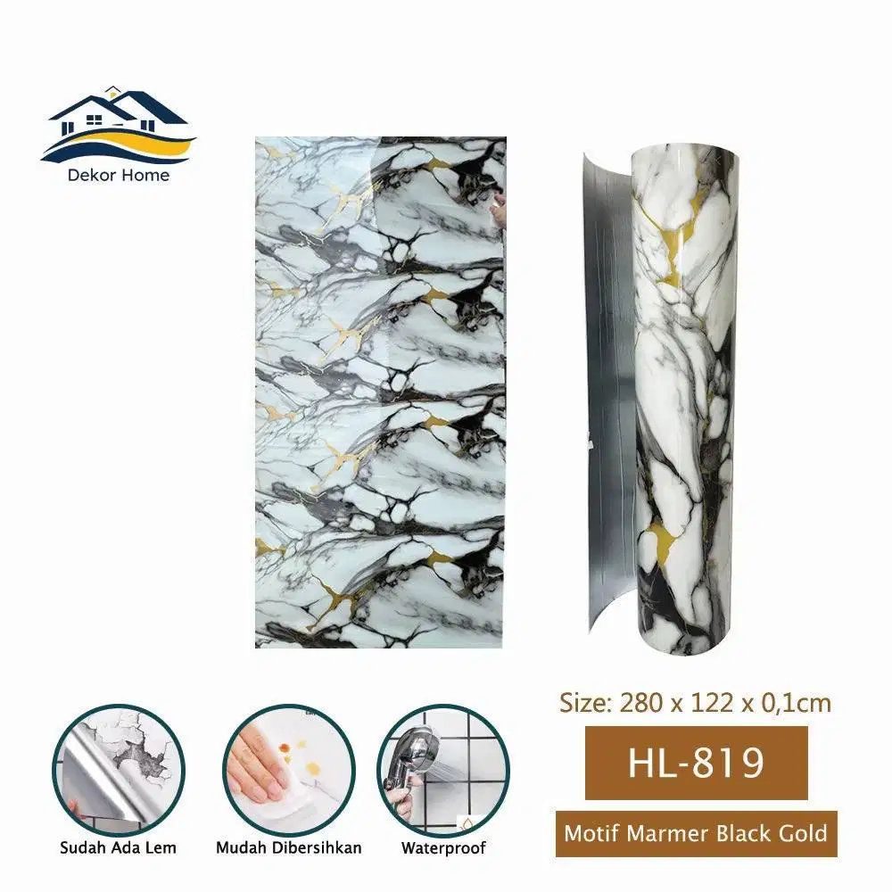 Wallpaper dinding Foam Morif marmer Ukuran 280cm Panjang
