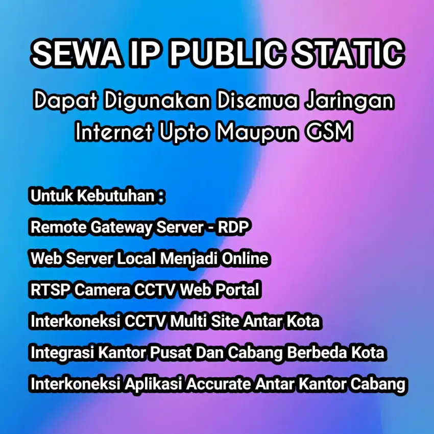 IP Publik support gsm dan fo