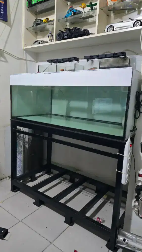 Aquarium Akuarium Tank + Rak 2 Susun Ikan Arwana 135x70x50 cm Full Set