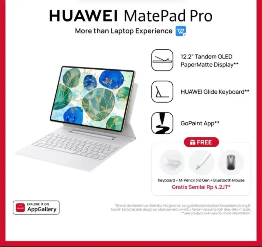 Huawei Matepad Pro 12.2|PC level WPS Office|Oled|2 in 1 Keyboard