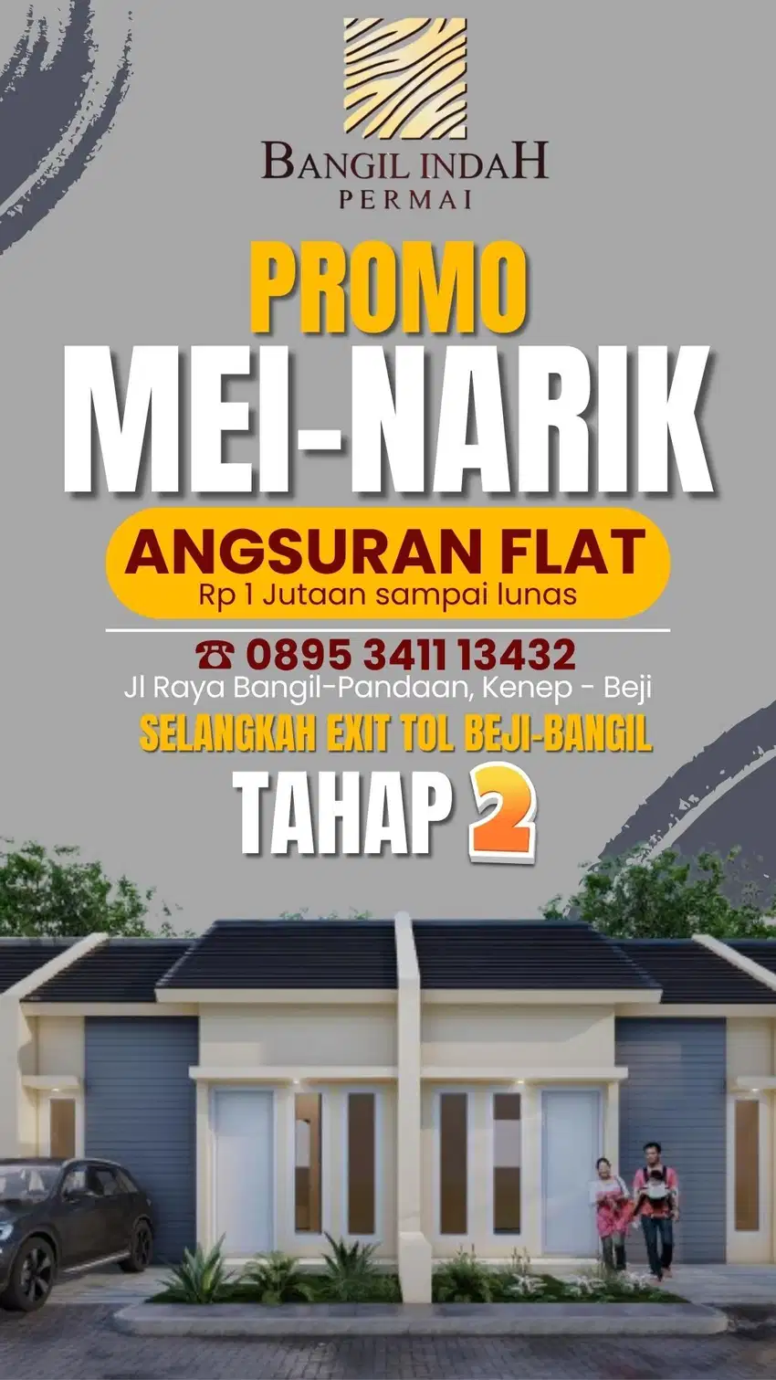 Rumah Subsidi Ready Stock Cuma 3 Menit ke Exit Tol Bangil