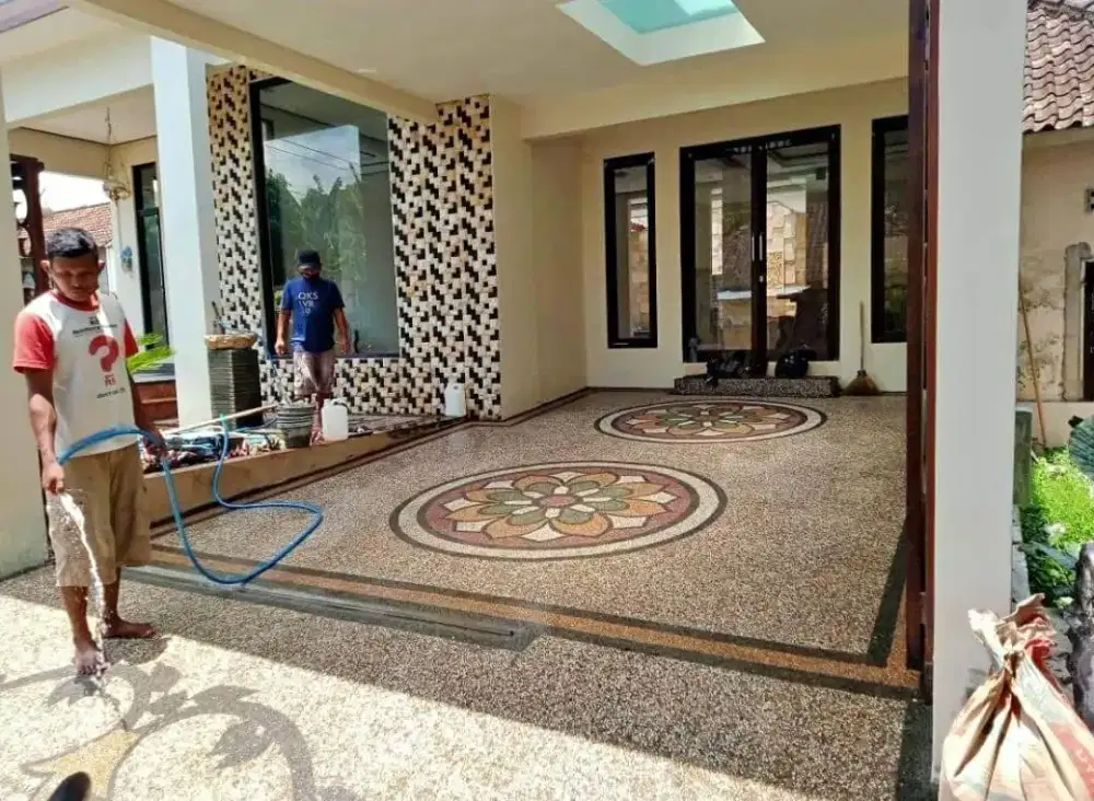 Lantai batu sikat estetik