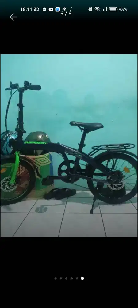 Sepeda lipat everbest warna navy green