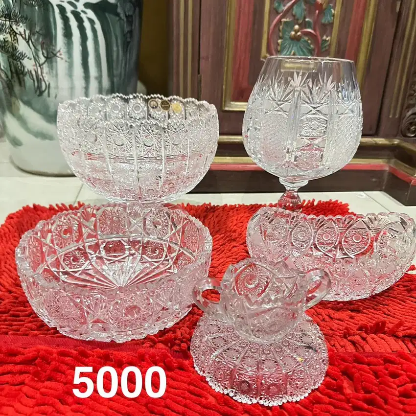 Borongan 5 Kristal Bohemia PK500 Gratis Kristal Cangkir