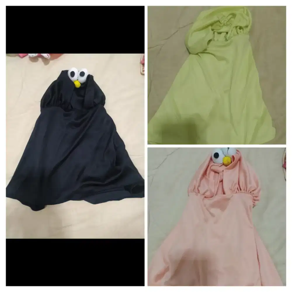 Paket 3 krudung bayi bulanan-setahun bahan adem strech