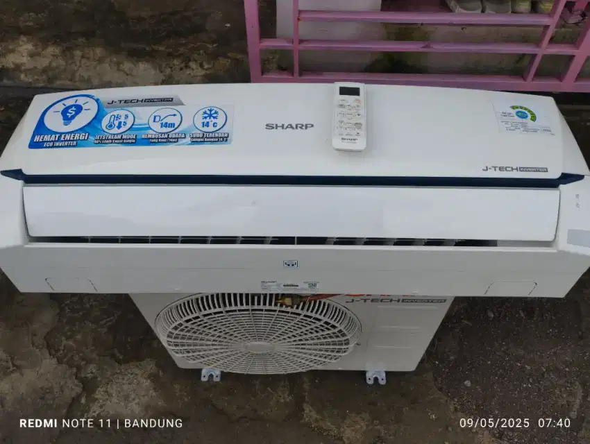 Ac bekas Sharp jtec inverter r32 1pk+pasang garansi
