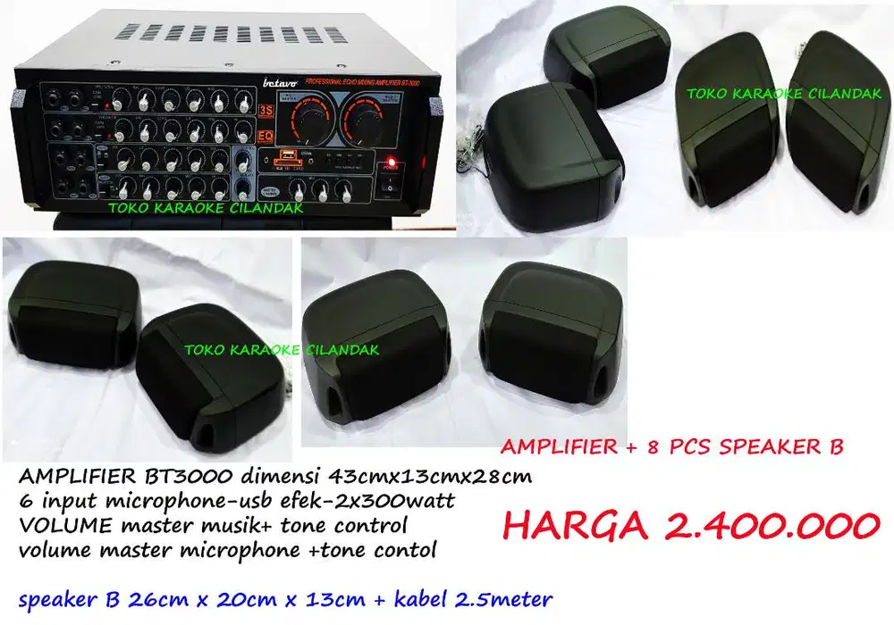 paket ampli + speaker kecil